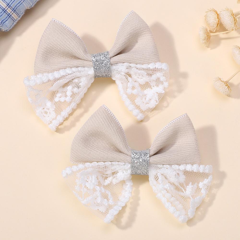 

2 шт. Новая кружевная детская заколка-бант для волос для женщин, милая креативная заколка для челки, симпатичная боковая заколка, заколка-клипса ВВ, аксессуары для волос для девочек, подарки