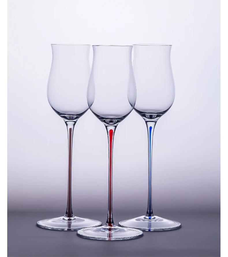Handmade Crystal Glass Whiskey Smell Tasting Glass Tasting Glass Sweet Wine Glass Red Rod Flared Wine Glass