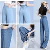 Straight Denim Soft Fa&ni Women's Jeans, Summer, High-Waisted, Long, Comfortable,