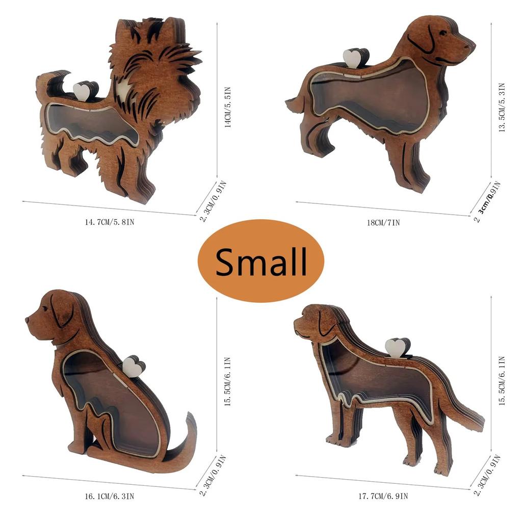 Personalized Wooden Pet Fur Keepsake Shadow Box Custom for Pet Hair Teeth Paw Print Warm Souvenir Gift for Pet Lovers Home Decor