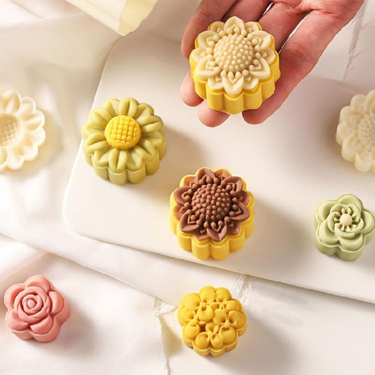 Sonnenblumen Form Mondkuchen Pressform Keksstempel Mondkuchenhersteller Dekorationswerkzeug