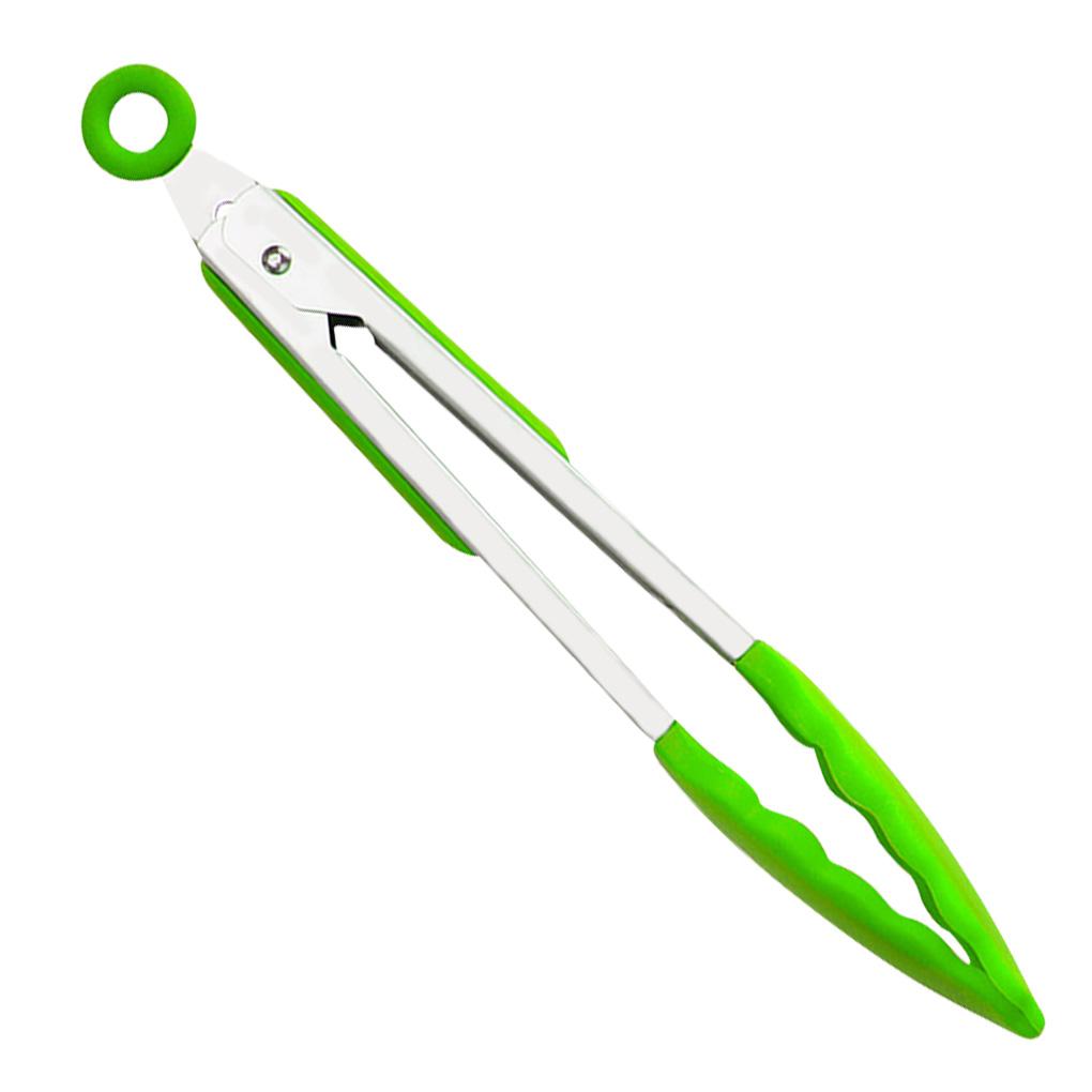 Kitchen Serving Tong Non Stick Silicone Clip Stainless BBQ Food Clamp for Cooking Grilling