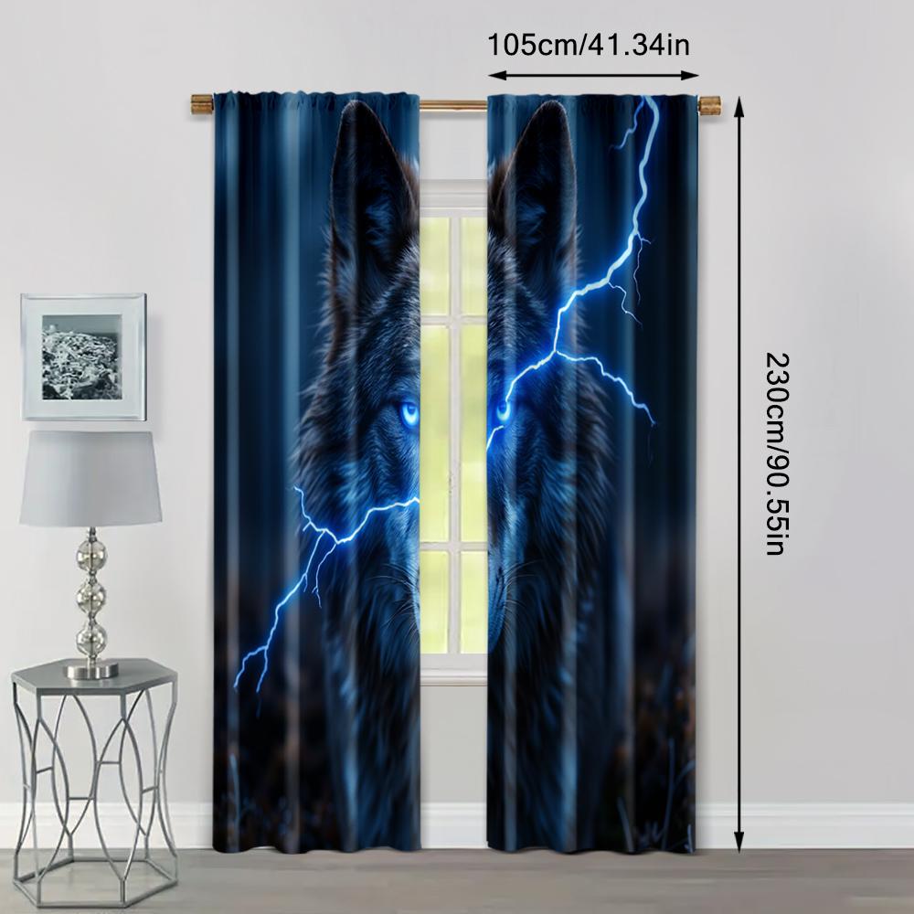 2 st, Gardin Retro Varg Mångsidig 100% Polyester, Utan Elektricitet Födelsedagsfest Användning för Vardagsrum, Utomhusdekor