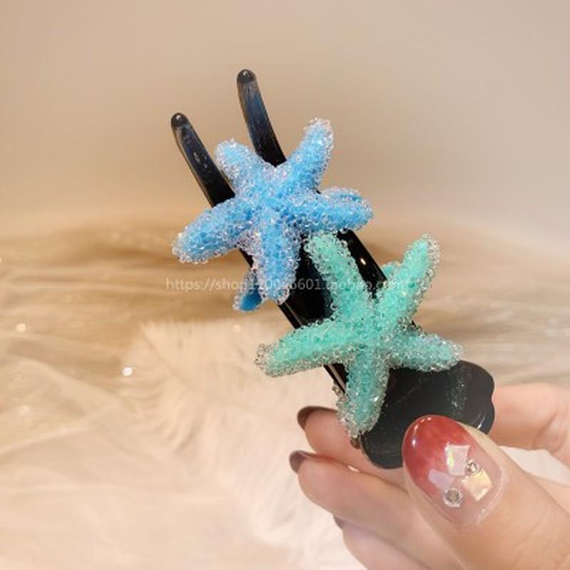 The Latest Elegant Hair Clip Crystal Starfish Crab Hair Big Hair Claw Clip Ponytail Women Hair Accessories