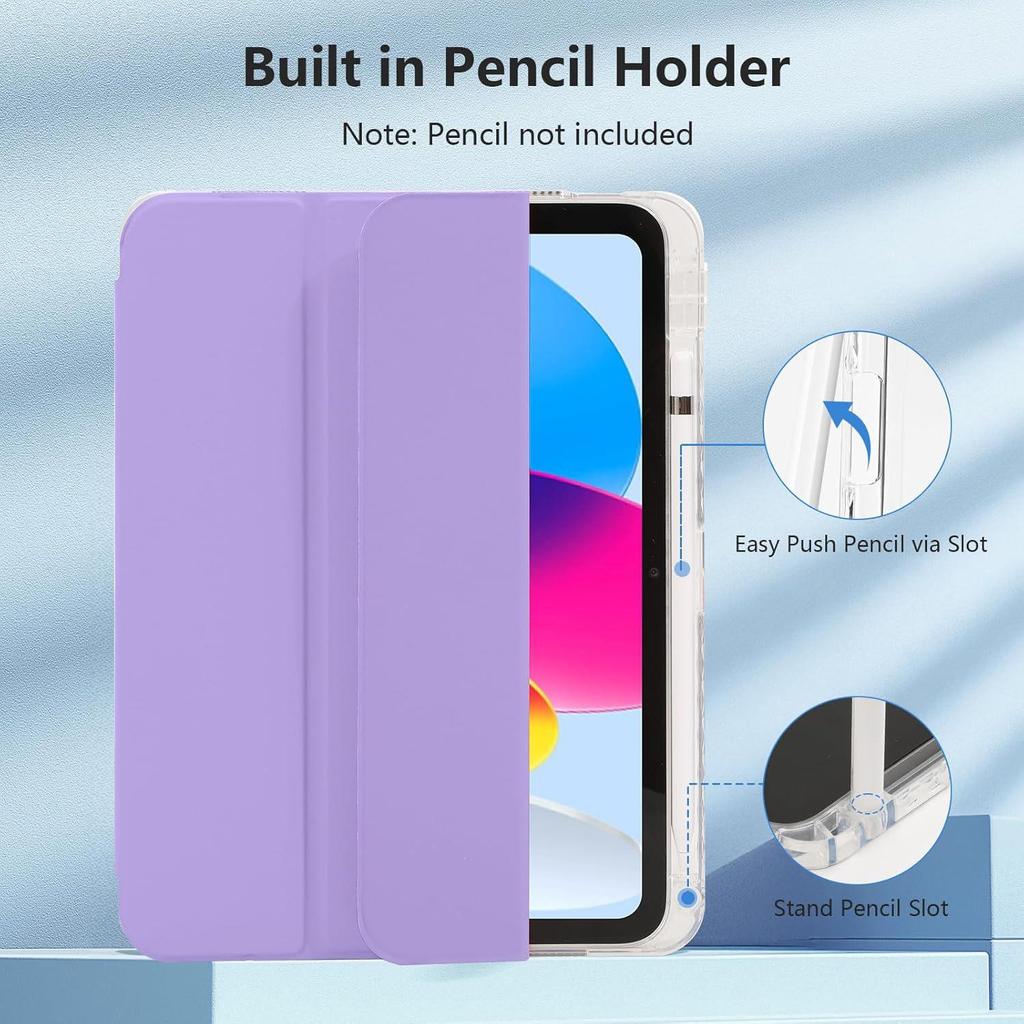 Funda Protectora de Acrílico para iPad con Alta Transparencia y Ranura para Lápiz para 10.9/11 pulgadas Pro 2024 y Air 4/5/6