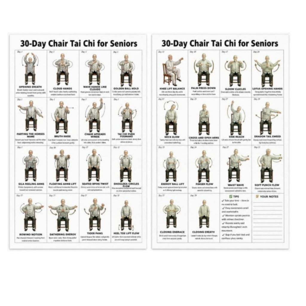 Ensemble de 2 Chaises de Yoga - Guide d'Étirements Assis pour Personnes Âgées, Exercice Doux Mural pour Fitness à Domicile