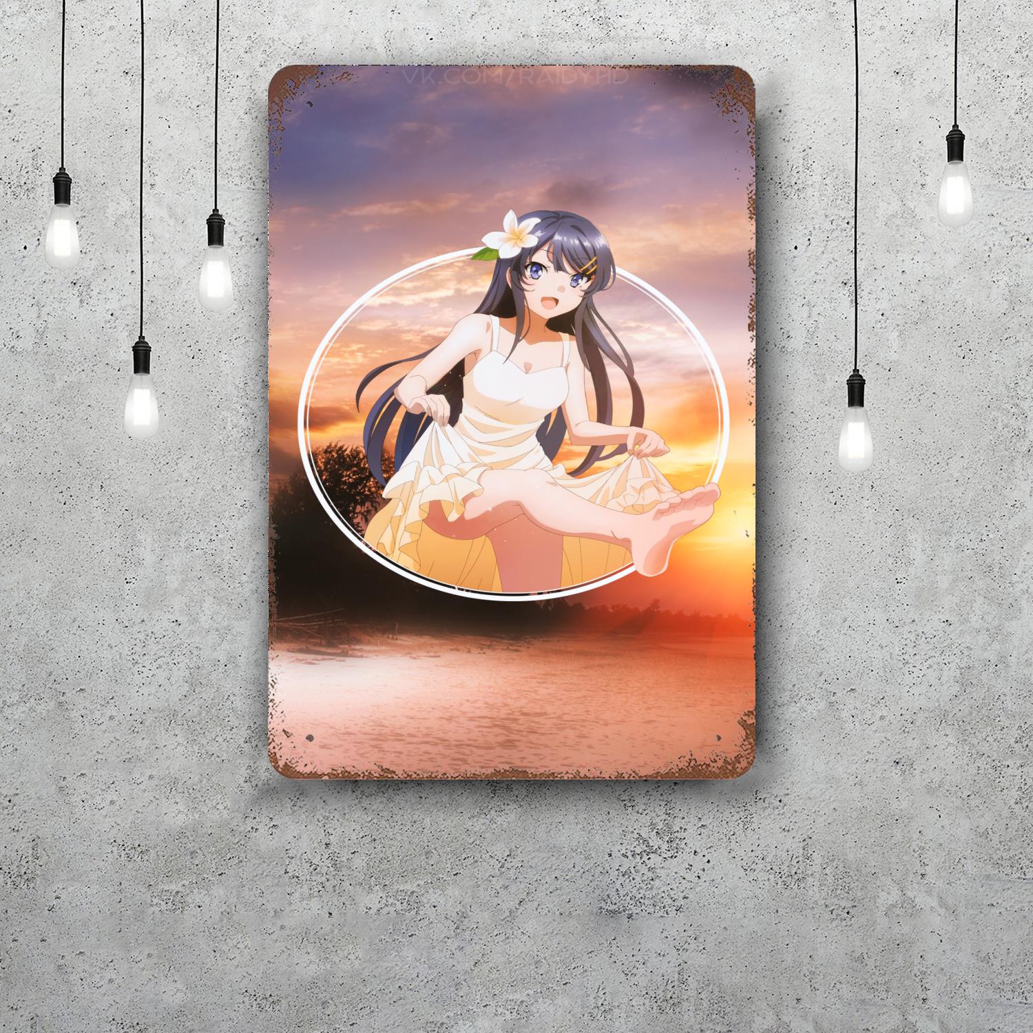 

sakurajima mai fictional characters Decor Poster Tin Sign Metal Sign Decorative Plaque for Pub Bar Man Cave Club Wall Decoration 20x30cm（7.8x11.8inch）