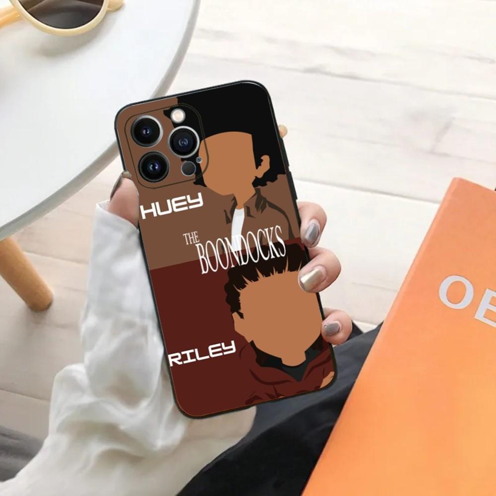 Cartoon The B-Boondocks Phone Case For iPhone 15,14,13,12,11,Plus,Pro Max,XS,X,XR,SE,Mini,8,7 Soft Silicone Black Cover
