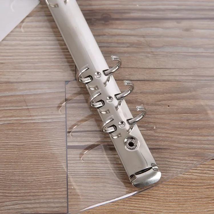 A7 Transparent Soft PVC 6-Ring Binder Cover Snap Button Closure for Ring-Bound Planner Pages Loose Leaf Binder Cover