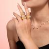 Damenring mit glänzenden Strasssteinen, 18 Karat vergoldet, wasserfest, nicht anlaufend, gegossene Edelstahlringe für Damen, luxuriöser Damenschmuck