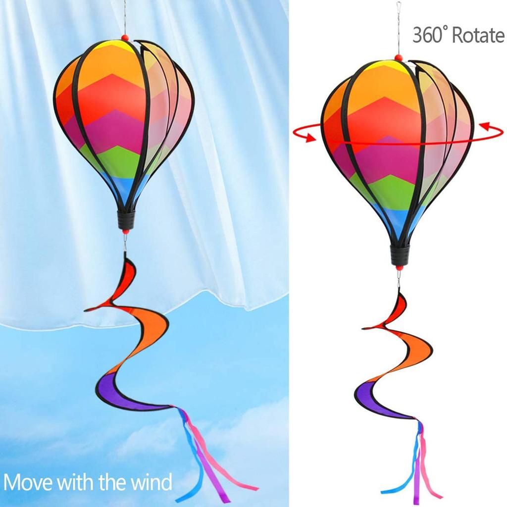 Hot Air Balloon Wind Spinners Rainbow Stripe Windsock Garden Yard Outdoor/ Home Decorating Advertisements Sports Events Promotio