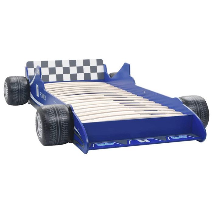 VidaXL Lit voiture de course pour enfants 90 x 200 cm Bleu