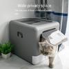 Fully Enclosed Cat Litter Box Large Plastic Folding Odor-removing Cat Toilet Top-opening Drawer Type Large Size Comfortable