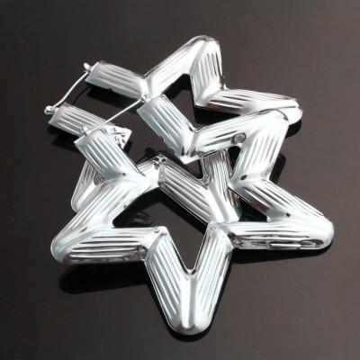 Punk Goud Zilver Kleur Bamboe Hoepel Oorbellen Voor Vrouwen Geometrisch Grote Ronde Cirkel Bamboe Oorbellen Sieraden Hip Hop Feest Sieraden