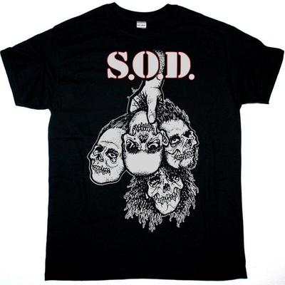 Vtg S.O.D. Koszulka Unisex Bawełna Ciężka Czarna Krótki Rękaw Rozmiar Uniwersalny BL168