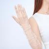 Long Fashion Women Sheer Tulle Full Finger Lace Mitten Women Gloves Thin Gloves Five Fingers Mitts