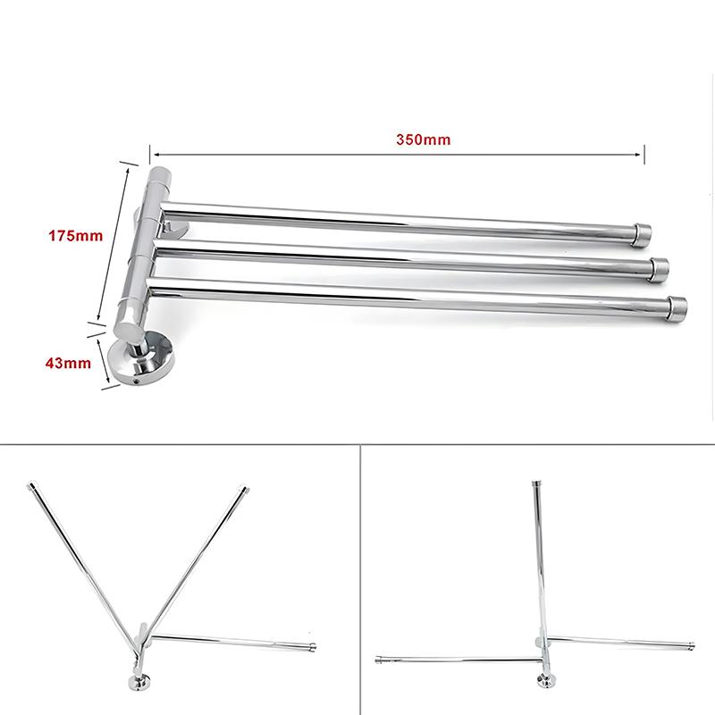 Premium Stainless Steel Swivel 2/3/4 Towel Bar Towel Holder Bar Rail Hanger Rack Wall Mounted for Bathroom Kitchen Accessory