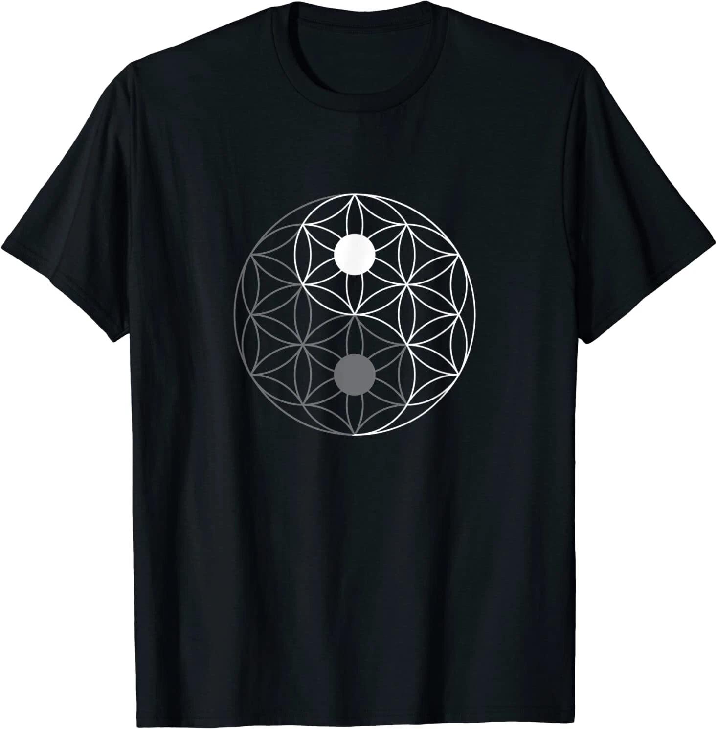 sacred geometry yin yang flower of life Design Premium T-Shirt S-3XL XXXL