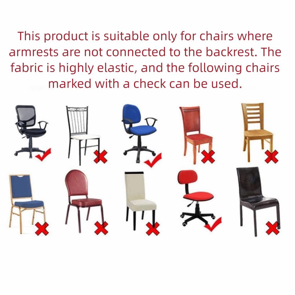 Stretchable Fabric Office Chair Covers Breathable Easy to Clean Chair Slipcover Anti-Wrinkle Backrest Armrest Cover