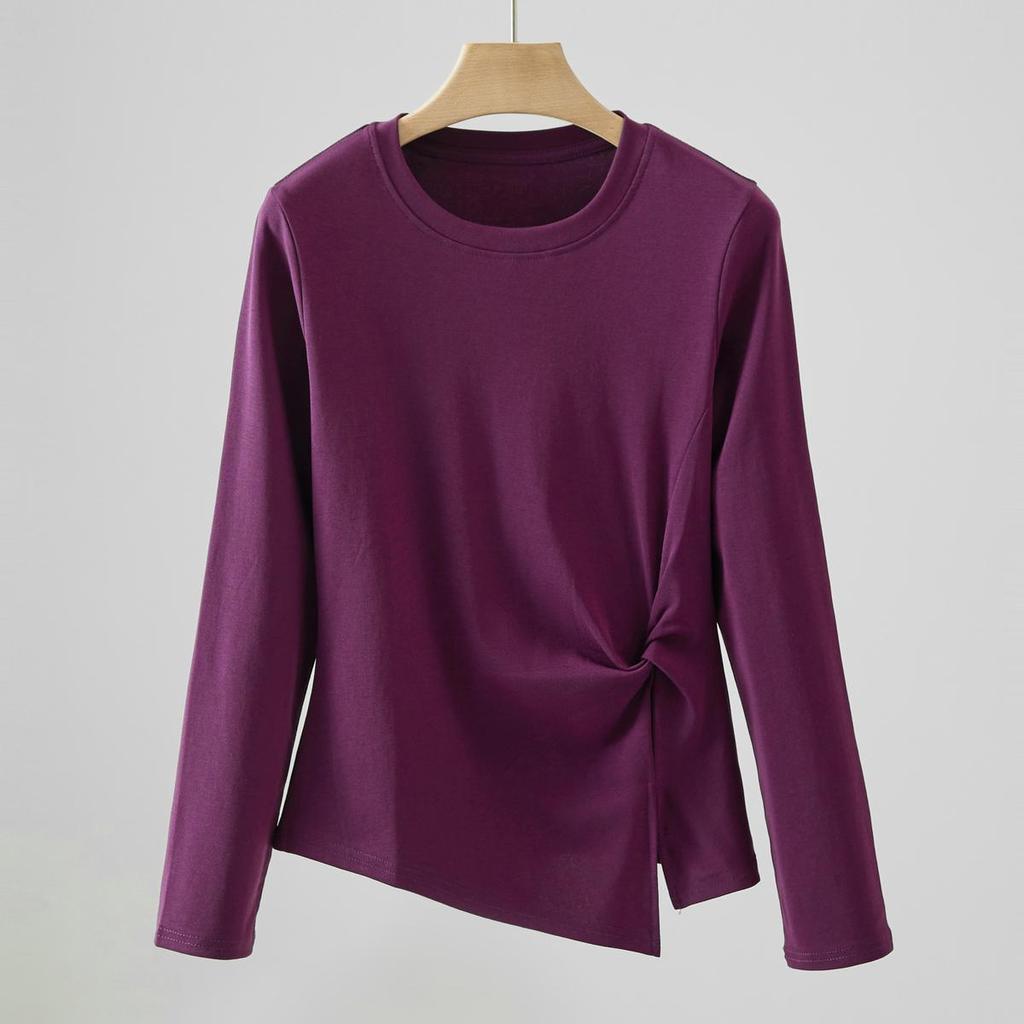"2025 Autumn/Winter French Slim Fit Long Sleeve Women's Base Layer Tee”