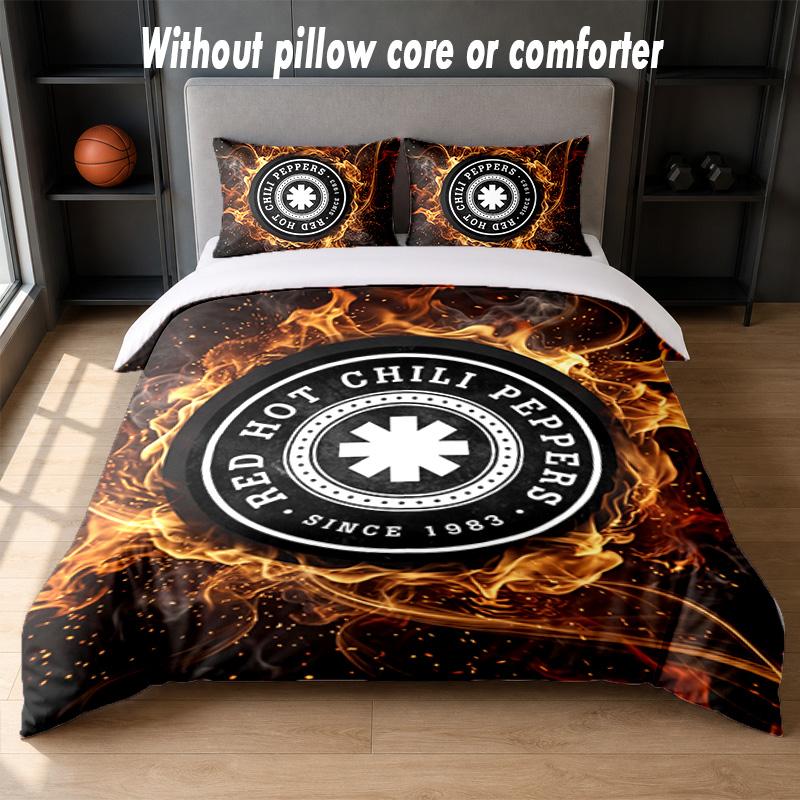 Set Biancheria da Letto Design Red Hot Chili Peppers 1 Copripiumino + 2 Federe Morbido Traspirante Biancheria da Letto per la Casa