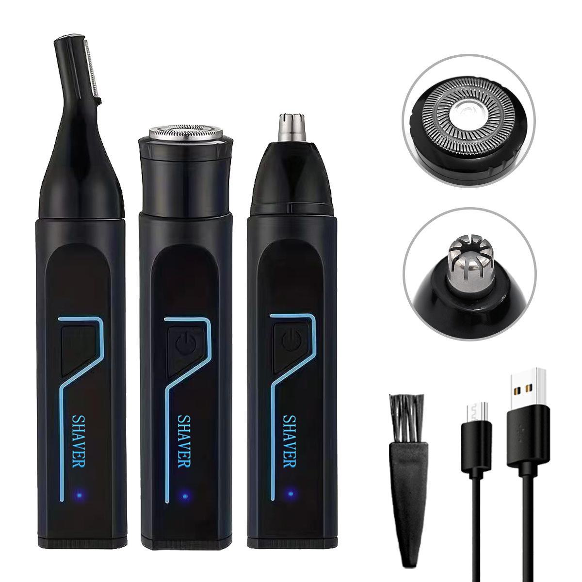 

4-в-1 электробритва и устройство для удаления волос с зарядкой от USB 702 three-in-one (lithium battery type) чёрный