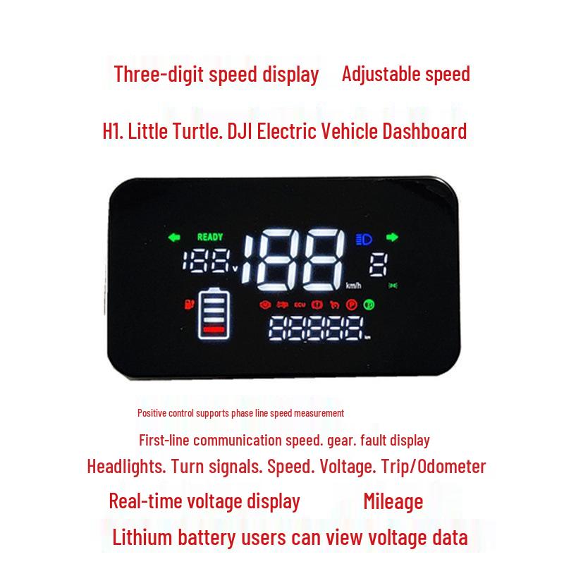 Turtle King Electric Bike LED Display: 48V/60V/72V Speedometer & Odometer for Little Turtle King & Big Golden Bull Models