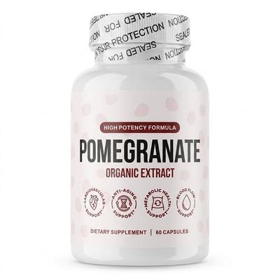 Organic Pomegranate Extract Dietary Supplement, Antioxidant and Energizing.
