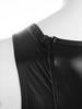 Mens Glossy Patchwork Sleeveless Bulge Pouch Back Zipper One Piece Bodysuit
