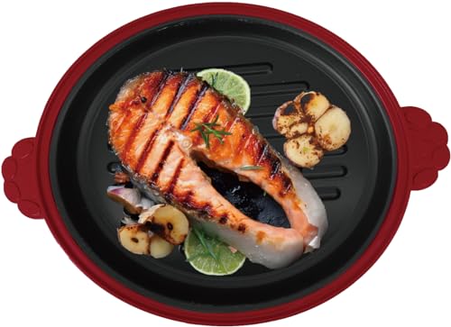 TRADE ONE Mikrovlnný hrnec, Pánev na sporák, Snadné vaření, Úspora času [Pečení, Smažení, Vaření, Dušení, Vaření, Ohřívání], Univerzální, Kulatý, Kočka, Červený, 70205