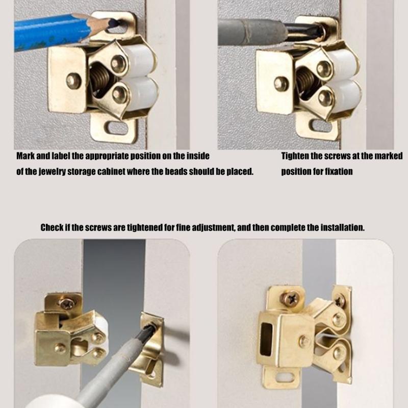 15set Double Roller Cabinet Lock Latches Furniture Catches Cupboard Door Double Roller Catches Furniture Hardware