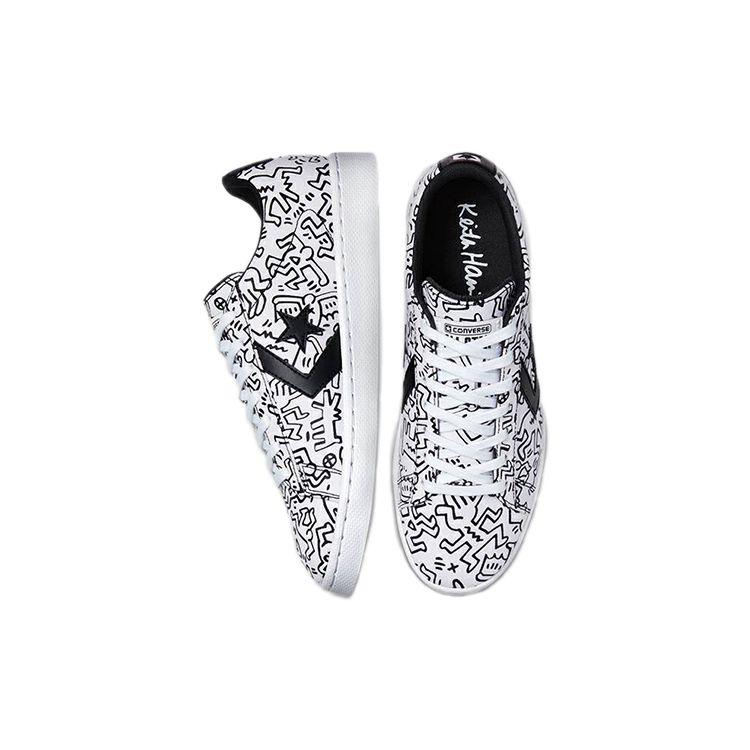 Keith Haring X Converse Pro Leather Low Unisex Sneakers White Black Red 171857C