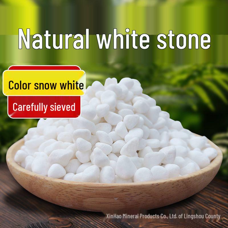 White Crushed Stone Pebbles for Garden Paving and Dry Landscape Decor
