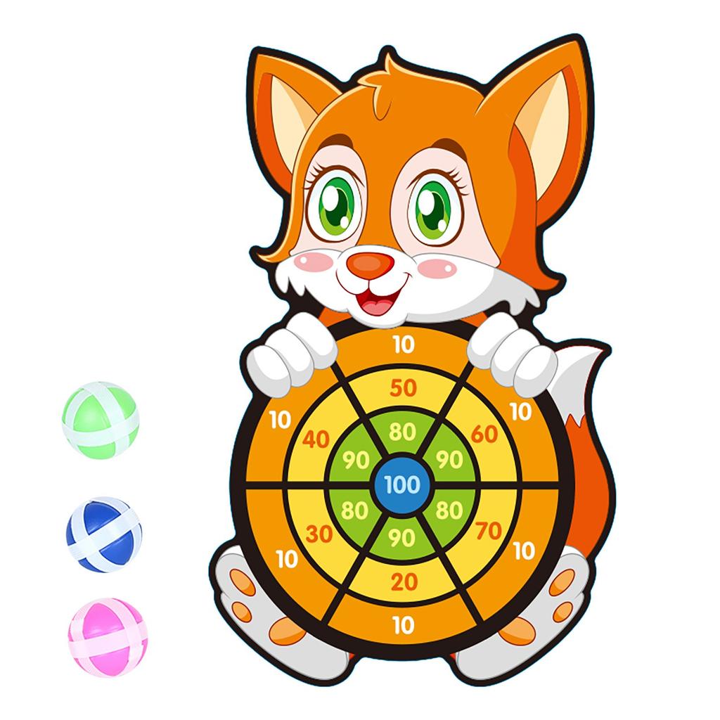 Cartoon Dart Board Games for Kids Board Games Kit with 3 Sticky Balls And Hook
