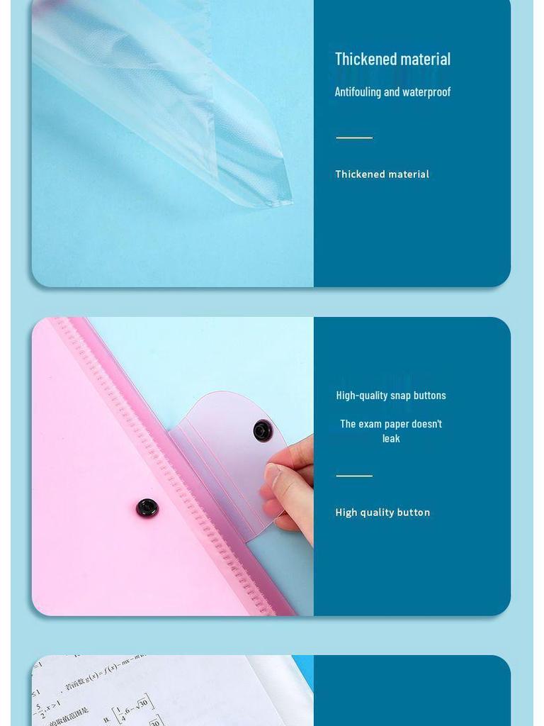 A3 Exam Storage Bag for Students - File & Folder Organizer for Elementary, Junior High, High School