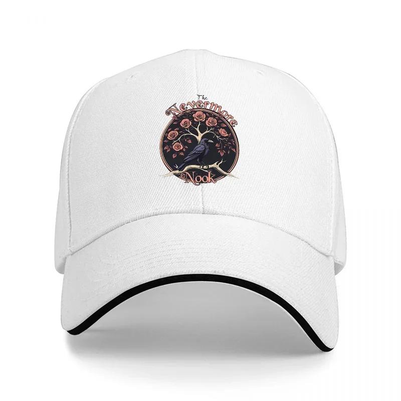 Nevermore Black Crow Tree Embroidered Baseball Cap Gothic Style Hat for Unisex and Women