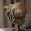 Straw Hat Hand-Knitted Natural Straw Wide Brim UV Protection Foldable Hat Bow Decor Portable Beach Sun Hat