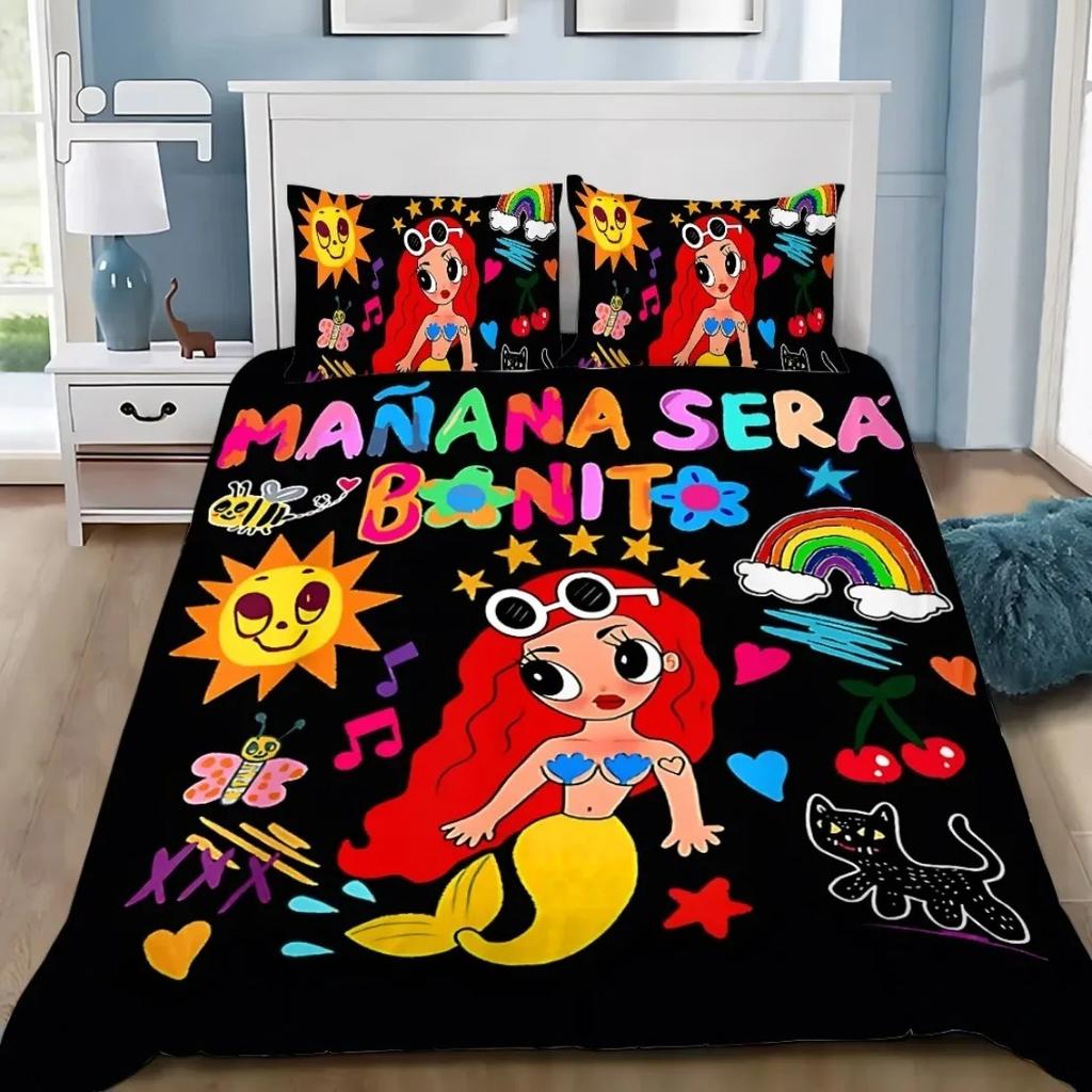 Sexy Karol G Bettbezug Kissenbezug Neues Album Manana Bettwäsche-Set Sänger Ganzjahres-Bettdecke Teenager Einzelbett Doppelbett Queen King