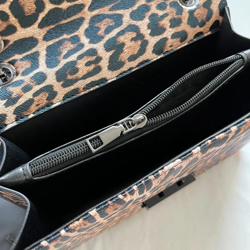 Wysokiej klasy mała kwadratowa torebka w panterkę nowa moda wszechstronna torebka na ramię z przekątną damska niszowa torebka designerska