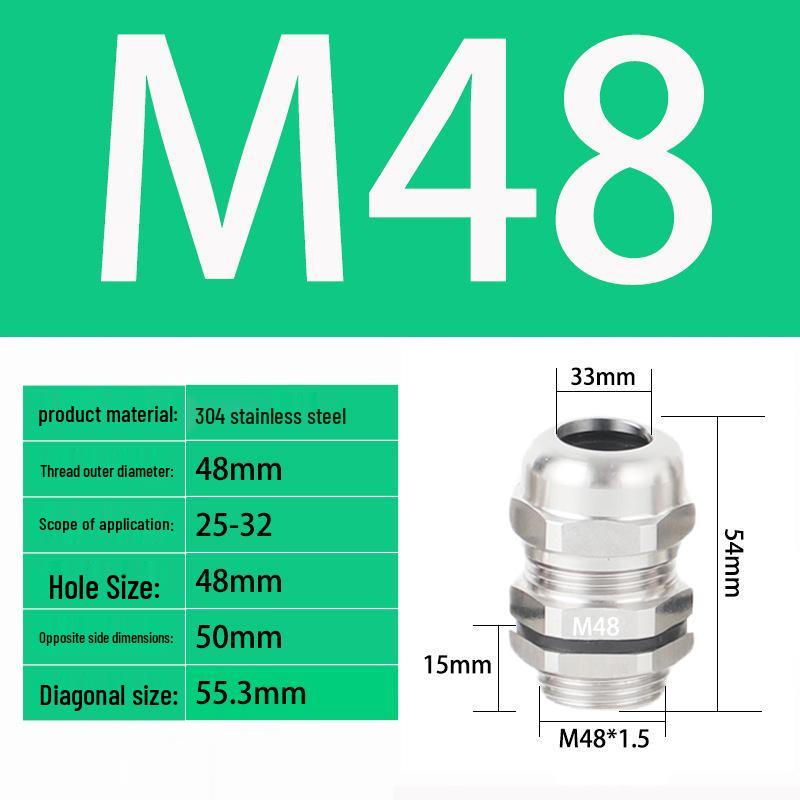 M Series Waterproof Stainless Steel Explosion-Proof Cable Gland and Sealing Connector