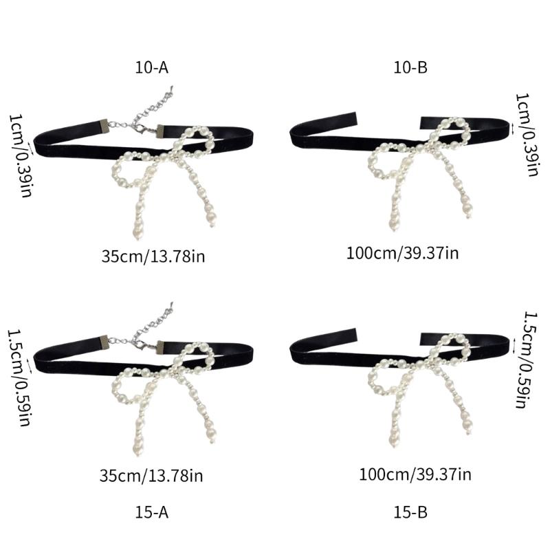 Elegant Bowknot Necklace Unique Perals Bowknot Pendant Necklace Accessories Stylish Ladies Choker Adornment for Women