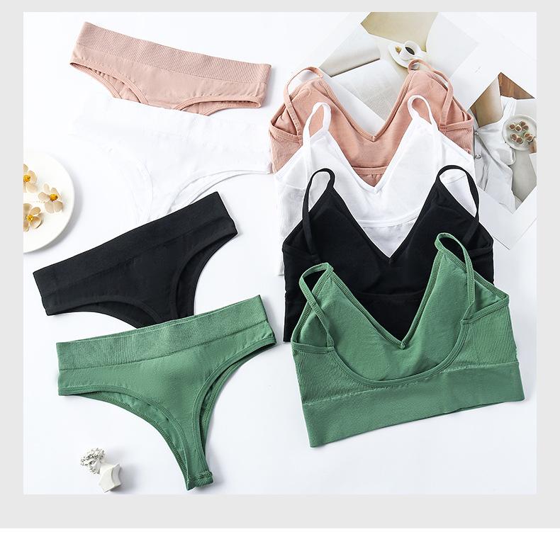 Women's Wireless Comfort Camisole: Thin, Sexy, Gathered French Bra Set with Pads & Beautiful Back Design