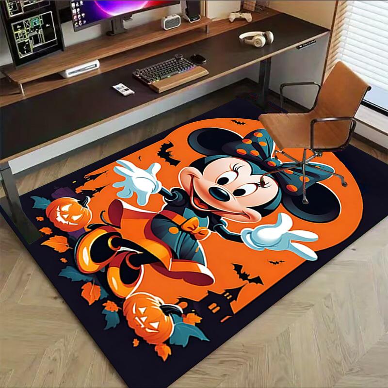 1pc Halloween Minnie Mouse Carpet Anti Slip Polyester Floor Mat for office.Bedroom