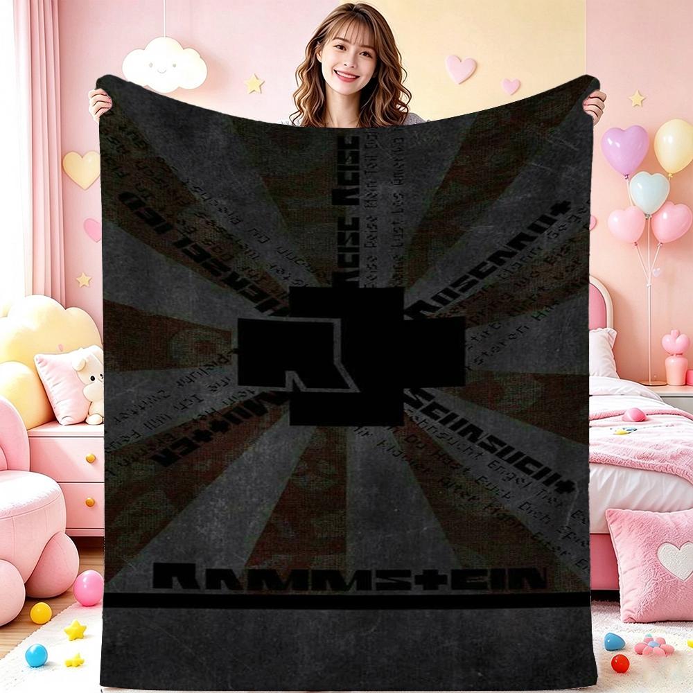 Rammstein Dark Industrial Band Portraits Theme Blanket Skinfriendly Warm Throw Blanket For Bedroom Bed Sofa Lightweight Home Decor Halloween Gift