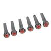 6Pcs Black Guitar Bridge Pin Kit Decorative Robust Clarity Increasing Guitar Bridge Pin Replacement Red Head Type