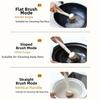 Stain Removal Rotatable Pot Scrubber Long Handle Cookware Cleaner Brush  Kitchen Use