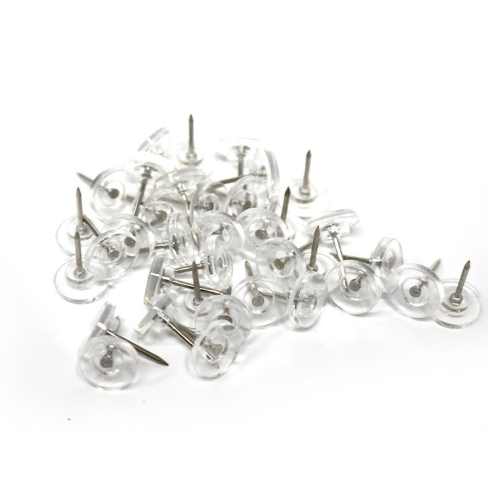 100Pcs DIY Transparent Push Pins Creative Multifunctional Thumb Tacks Durable with Box Cork Board Pushpin Wall Markers