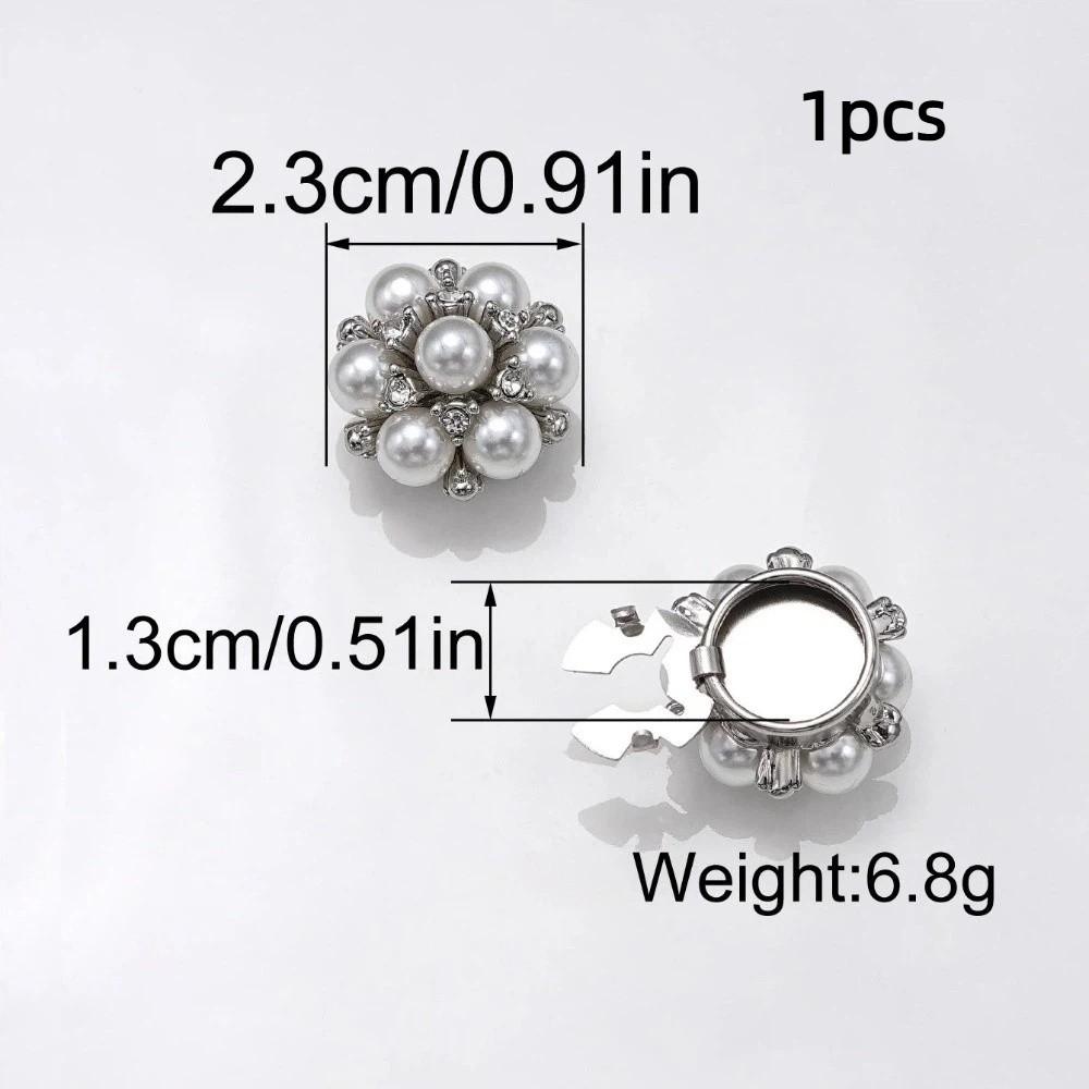 

Decorative Detachable Rhinestone Button Covers Golden Silver Flower Shape Clip on Button Crystal Button Covers Shirts серебряный