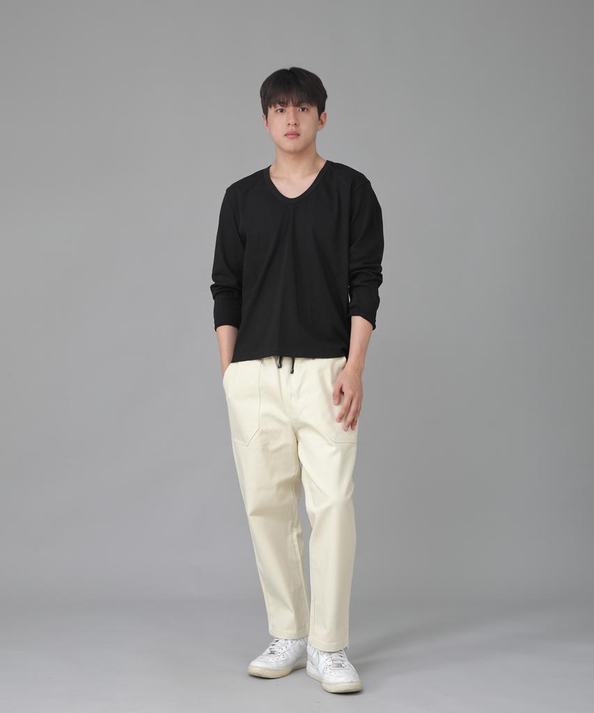 Seinteukeulu Ankle Drop Classic Fatigue Tapered Pants Aft-306 Cream