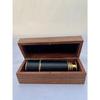 Vintage Style Telescope Leather Effect Telescope In Wooden Box and Brass Spyglass